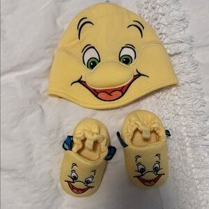 Disney Yellow Baby Hat and Booties Set